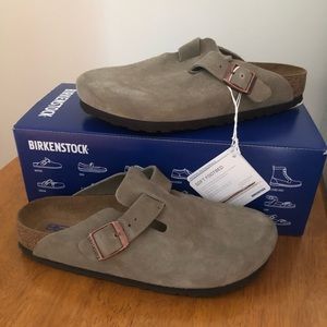 Brand new Taupe Birkenstock Boston Clogs 38